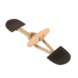 Lot de 4 brandebourgs simili cuir marron foncé 17cm