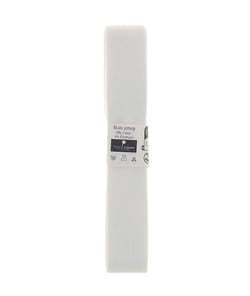 Biais de jersey en coton uni 1,5m x 20mm - Passion Rubans Blanc