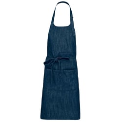 Tablier denim polycoton avec poche et tour de cou réglable