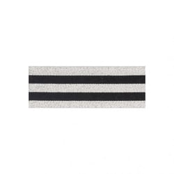 Bobine 25m Galon bandes argent/noir