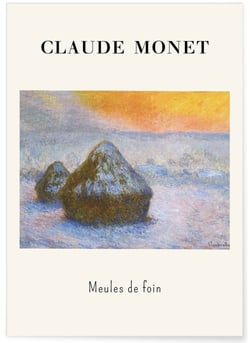 Affiche Claude Monet - Meules de Foin | A3 : 29,7x42cm