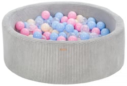 Piscine à balles 300 balles 90 cm bleu clair, rose clair, cappuccino - Velinda