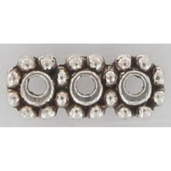 MégaCréa - Perle métal Barette diviseur 3 rangs Argenté (lot de 10)