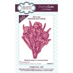 Matrice de découpe avec tamponnage - Fleur iris - StampCuts - Creative Expressions