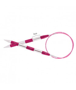 Aiguilles à tricoter circulaires fixes cable 100 cm Smartstix du N° 3 à 10 - Knitpro Rose (N°10)