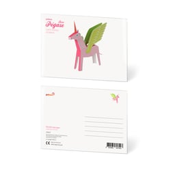 CARTE POSTALE PEGASE ROSE