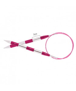 Aiguilles à tricoter circulaires fixes cable 100 cm Smartstix du N° 3 à 10 - Knitpro Rose (N°7)