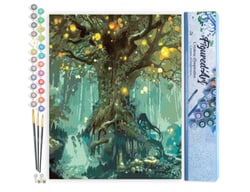 Peinture par Numéro Figured'Art - Arbre féérique - Kit de Loisir Créatif DIY Numéro d'Art Complet - 40x50cm sans châssis en bois
