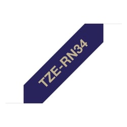 Ribbon tape tissu Gold  blue 12 mm - P-Touch