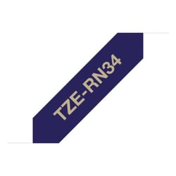 Ribbon tape tissu Gold  blue 12 mm - P-Touch