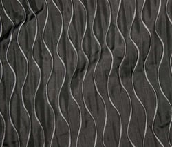 Tissu Jacquard gauffré Rayures ondulées sur fond Noir