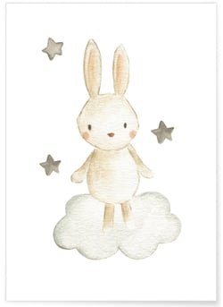 Affiche Lapin Nuage | A3 : 29,7x42cm