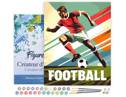 Peinture par Numéro Figured'Art avec Cadre - Affiche sportive Football - Kit de Loisir Créatif DIY Numéro d'Art Complet - 40x50cm toile tendue sur châssis