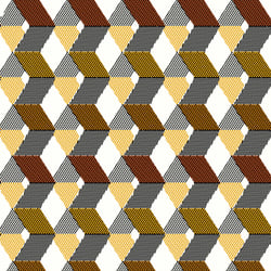 Tissu Jacquard Géométrique Jaune sur fond Blanc