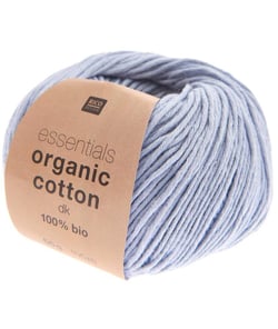 Coton à tricoter Essentials Organic Cotton DK - Rico Design 015 Bleu pigeon