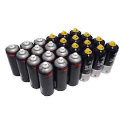 Lot de 24 sprays de peinture MTN - noir goudron et chrome - 400ml