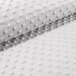 Tissu Doudou Ultra doux Pois Gris Clair