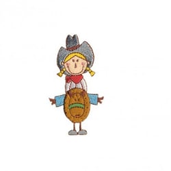 Ecusson thermocollant farwest enfant Cowgirl 6x4cm