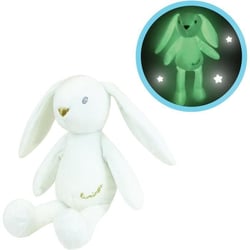 Luminou Lapin blanc Peluche lumineuse naturelle fonctionne sans pile+/- 20 cm