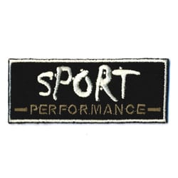 Ecusson sport noir thermocollant 6.5cmx2.5cm