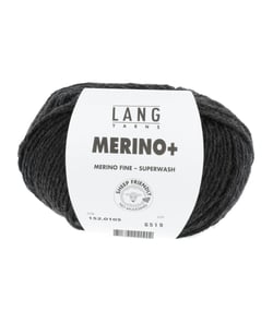 Pelote de Laine à tricoter MERINO + (PLUS) - Lang Yarns Noir (105)