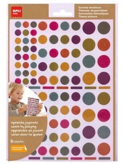 Gommettes nature kraft couleurs assorties 6 feuilles