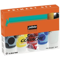 Pack 5 tubes 100 ml - Peinture gouache PÉBÉO Studio - Multicolore - Qualité Studio