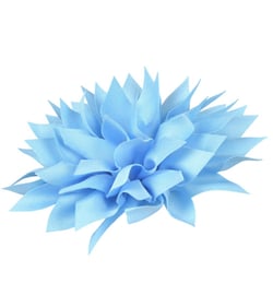Broche fleur pivoine 14cm bleu ciel
