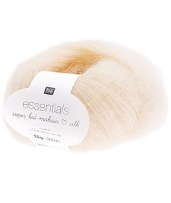 Fil à tricoter Essentials Super Kid Mohair Loves Silk 25 gr - Rico Design 42 Ecru Créme