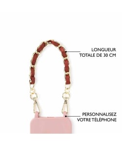 Dragonne ou anse courte Chic sac ou pochette - 30 x 1 cm - DRAEGER Doré et simili marron
