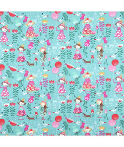 Tissu coton enfant suzette de 150 cm de largeur Vert vendu par 50 cm