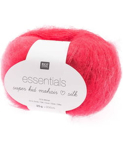 Fil à tricoter Essentials Super Kid Mohair Loves Silk 25 gr - Rico Design 18 Rouge Melon