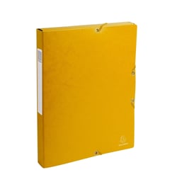 Boite de classement Exabox Dos 25mm Carte lustrée - A4 - Jaune - x 8 - Exacompta