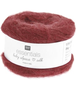 Fil exceptionnel à tricoter Essentials Baby Alpaca Loves Silk - 25GR - Rico Design 008 Rouge cerise