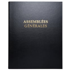 Reliure registre 32x26cm 4 anneaux avec recharge de 100 feuillets - Assemblées générales - Noir - Exacompta