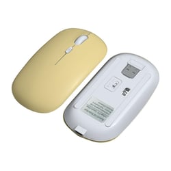 Souris Bluetooth Sans Fil Ergonomique 1600DPI Rechargeable 10m Jaune YONIS