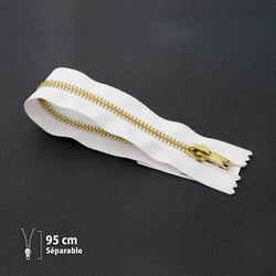 Fermeture éclair Z19 - laiton Séparable 6mm - 95 cm