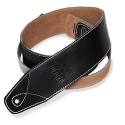 SOLDIER® Sangle Cuir Lisse Noir Avec Motif Surpiqure