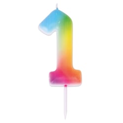 Bougie multicolore - chiffre 1