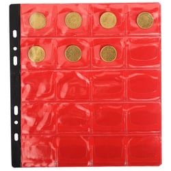 Sachet de 3 recharges numismatiques 20 cases de diamètre 40mm - 24,5x25 cm - Cristal - x 5 - Exacompta