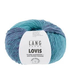 Pelote à tricoter 100% Laine Vierge LOVIS - Lang Yarns 0007 Bleu