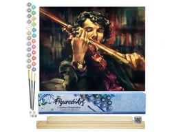 Peinture par Numéro Figured'Art - Violoniste en Concert - Kit de Loisir Créatif DIY Numéro d'Art Complet - 40x50cm toile roulée + châssis en bois à monter