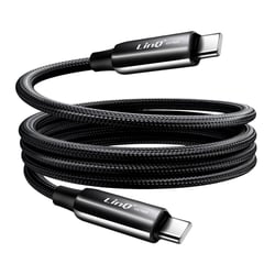 LinQ Câble USB C / USB C Charge Power Delivery 80W 4A Nylon tressé 1.2m Noir
