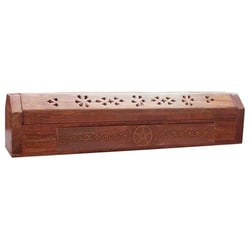 Boite Porte encens en bois motif Pentacle