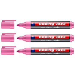 Lot de 3 marqueurs permanents pointe ronde 1,5-3 mm - EDDING 300 - Rose