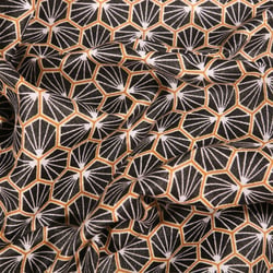 Tissu Coton enduit Riad sur fond Noir