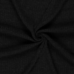 Tissu Jersey cotêlé uni Isandra Noir