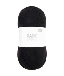 Pelote de Laine à tricoter Basic SUPER BIG ARAN - 400GR - RICO Design 08 Noir