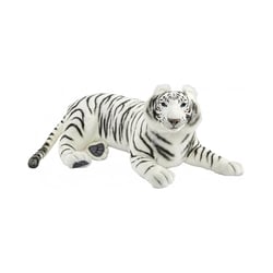 Hansa Peluche Géante Tigre Blanc Couche 100cmL - Hansa Peluches Géantes