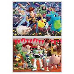 2 puzzles toy story 4 disney pixar : buzz l'éclair, woody et leurs amis 2 x 100 pièces - dessin animé - educa - 18107